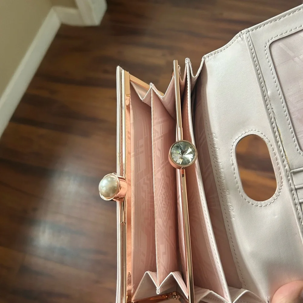 Ted Baker Light Pink Wallet Clutch with Gold Accent - Picture 8 of 11